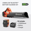 image:imageHusqvarna 230iB Battery Powered Cordless Leaf Blower 136MPH 650CFM Electric Leaf Blower with Brushless Motor and Quiet Operation 4 Ah Battery and Charger IncludedBattery  Charger