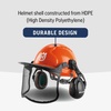 image:imageHusqvarna 592752701 Chainsaw Helmet with Metal Mesh Face Shield Adjustable Ear Muffs for Hearing Protection and Sun Peak HDPE Forestry Helmet Shell Orange
