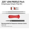 image:imageHusqvarna Chainsaw File Kit for 38 LO PRO Pitch Chainsaw Chains Sharpening Kit Includes Handle Combination Guide Flat and Round Files8 inches
