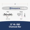 image:imageHusqvarna HL280 12 Inch Chainsaw Bar 38 MiniPitch 050 Gauge 45 Drive Links12