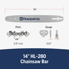 image:imageHusqvarna HL280 14 Inch Chainsaw Bar 38 Pitch 050 Gauge 52 Drive Links Chainsaw Accessories for Husqvarna 120MII 130 135MII 240 T435 and T540XP Silver