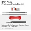 image:imageHusqvarna XCut Chainsaw File Kit for 38 Pitch Chainsaw Chains Sharpening Kit Includes Handle Combination Guide Flat and Round FilesPack of 1