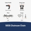 image:imageHusqvarna XCut S83G 24 Inch Semi Chisel Chainsaw Chain 38 Pitch 050 Gauge
