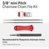 image:imageHusqvarna XCut S93G Chainsaw File Kit for 38 mini Pitch Chainsaw Chains Sharpening Kit Includes Handle Combination Guide Flat and Round Files