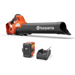 image:imageHusqvarna 230iB Battery Powered Cordless Leaf Blower 136MPH 650CFM Electric Leaf Blower with Brushless Motor and Quiet Operation 40V LithiumIon 4 Ah Battery and Charger Included 970480204Battery  Charger