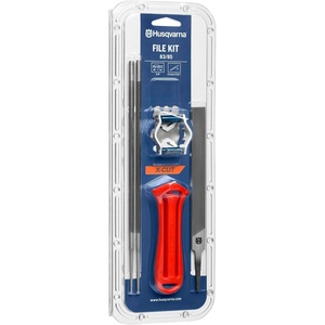 image:imageHusqvarna XCut Chainsaw File Kit for 38 Pitch Chainsaw Chains Sharpening Kit Includes Handle Combination Guide Flat and Round FilesPack of 1
