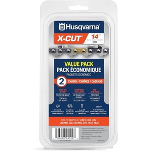 image:imageHusqvarna XCut S93G 14 Inch Chainsaw Chain 2 pack 38 mini Pitch 050 Gauge 52 Drive Link Chainsaw Blade Replacement PreStretched and Low Kickback Gray14 inches